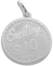 Sterling Silver Exciting #19 Age Expression Pendant