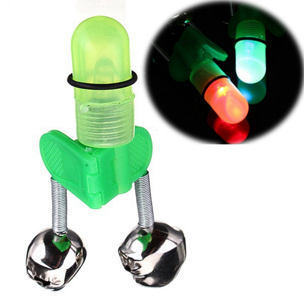 3 pieces LED Fishing Pole Light with Bells Bite Indicator Alarm