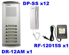 12-APARTMENT AUDIO INTERCOM BUNDLE DR-12AM/DP-SS/RF-12015S 