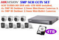 Hikvision 5MP 8CH TURBO HD CCTV SET: 8CH DVR/ 4TB HDD /5MP IR 2.8mm Outdoor Cameras x8