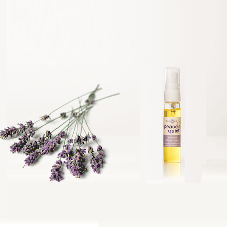 Lavender Peace & Quiet Refresher Spray with the corresponding Peace & Quiet T Spheres set. 