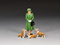 TR015 The Queen & Her Corgis (Emerald Green) by King & Country (RETIRED)