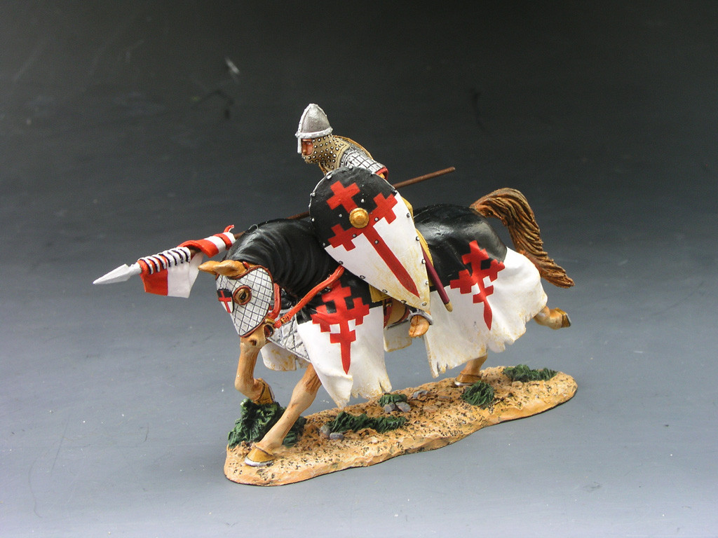 MK049 Charging Crusader with Lance Mounted by King and Country