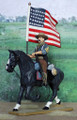 RR03  Flagbearer Sgt On Black Horse Stars & Stripes Flag by King & Country (Retired)