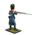 NAP0103 Guard Chasseur Standing Firing in Greatcoat and Bearskin by First Legion (RETIRED)