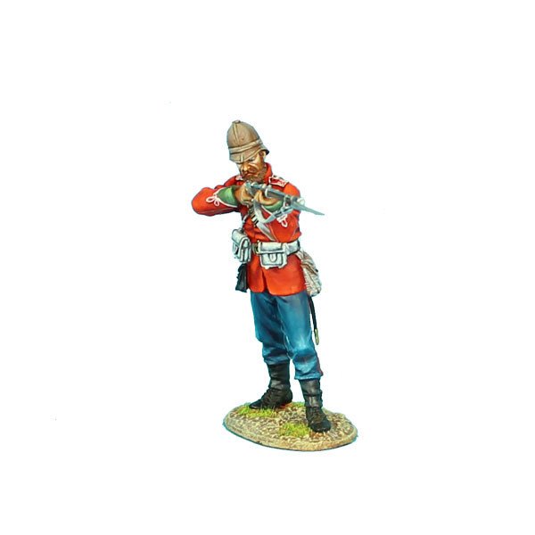 Figurine First Legion – ZUL015 Soldat Britannique 24th Foot Tirant à Genoux Variant #2, étain Peint
