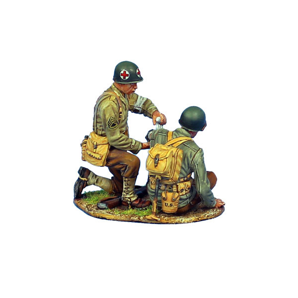 NOR045 US 4th ID Medic Treating Wounded Private by First Legion