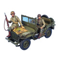 NOR065 US 101st Airborne Willys Jeep with Driver, Scout and Map by First Legion (RETIRED)