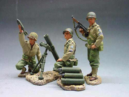 DD032 Mortar Set 3 Man Mortar Team W/88mm Mortar by King