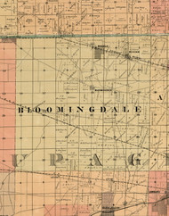 Bloomingdale, Illinois 1898 Old Town Map Custom Print - Cook Dupage Will Cos.