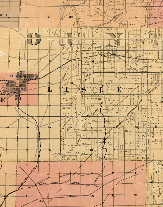 old maps milton township, dupage county, il