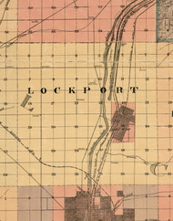 Lockport, Illinois 1898 Old Town Map Custom Print - Cook Dupage Will Cos.