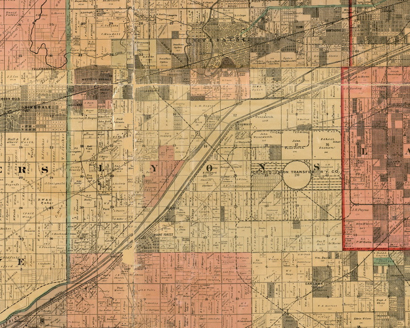 Lyons, Illinois 1898 Old Town Map Custom Print - Cook Dupage Will Cos