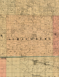 Schaumburg, Illinois 1898 Old Town Map Custom Print - Cook Dupage Will Cos.