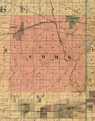 York, Illinois 1898 Old Town Map Custom Print - Cook Dupage Will Cos.