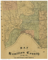 Miami, Ohio 1884 Old Town Map Custom Print - Hamilton Co.