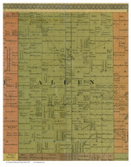 Allen, Ohio 1890 Old Town Map Custom Print - Hancock Co.