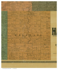 Delaware, Ohio 1890 Old Town Map Custom Print - Hancock Co.