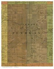 Finley, Ohio 1890 Old Town Map Custom Print - Hancock Co.