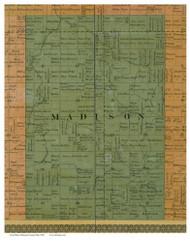Madison, Ohio 1890 Old Town Map Custom Print - Hancock Co.