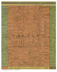 Portage, Ohio 1890 Old Town Map Custom Print - Hancock Co.