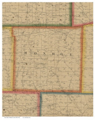 Monroe, Ohio 1861 Old Town Map Custom Print - Holmes Co.