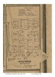 Oxford - Killbuck, Ohio 1861 Old Town Map Custom Print - Holmes Co.