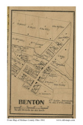 Benton - Salt Creek, Ohio 1861 Old Town Map Custom Print - Holmes Co.