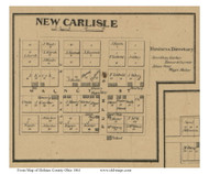 New Carlisle - Walnut Creek, Ohio 1861 Old Town Map Custom Print - Holmes Co.