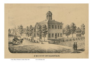County Buildings - Holmes Co., Ohio 1861 Old Town Map Custom Print - Holmes Co.