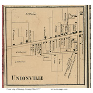 Unionville - Madison, Ohio 1857 Old Town Map Custom Print - Lake Co.