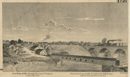 Cleveland, Painesville, Ashtabula RR Bridge - Painesville, Ohio 1857 Old Town Map Custom Print - Lake Co.