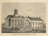 Ashland County Court House - Ashland Co., Ohio 1861 Old Town Map Custom Print - Ashland Co. (McDonnell)