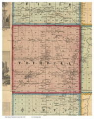 Trumbull, Ohio 1856 Old Town Map Custom Print - Ashtabula Co.