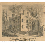 Res. of Edwin Harmon - Ashtabula Co., Ohio 1856 Old Town Map Custom Print - Ashtabula Co.