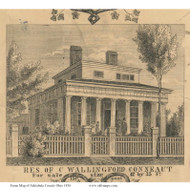 Res. of C. Wallingford - Ashtabula Co., Ohio 1856 Old Town Map Custom Print - Ashtabula Co.