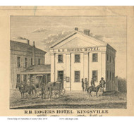 Rogers Hotel - Ashtabula Co., Ohio 1856 Old Town Map Custom Print - Ashtabula Co.