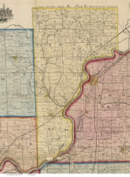 Madison, Ohio 1855 Old Town Map Custom Print - Butler Co.