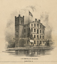 Cambell Building - Butler Co., Ohio 1855 Old Town Map Custom Print - Butler Co.