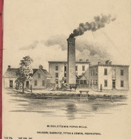 Middletown Paper Mills - Butler Co., Ohio 1855 Old Town Map Custom Print - Butler Co.