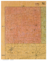 Pike, Ohio 1859 Old Town Map Custom Print - Clarke Co.