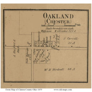 Oakland - Chester, Ohio 1859 Old Town Map Custom Print - Clinton Co.