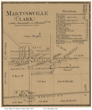 Clark - Clark, Ohio 1859 Old Town Map Custom Print - Clinton Co.