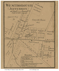 Westborough - Jefferson, Ohio 1859 Old Town Map Custom Print - Clinton Co.