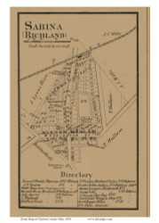 Sabina - Richland, Ohio 1859 Old Town Map Custom Print - Clinton Co.