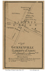 Gurneyville - Union, Ohio 1859 Old Town Map Custom Print - Clinton Co.