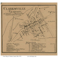 Clarksville - Vernon, Ohio 1859 Old Town Map Custom Print - Clinton Co.