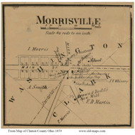 Morrisville - Washington, Ohio 1859 Old Town Map Custom Print - Clinton Co.