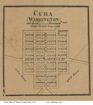 Cuba - Washington, Ohio 1859 Old Town Map Custom Print - Clinton Co.