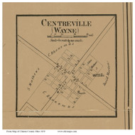 Centreville - Wayne, Ohio 1859 Old Town Map Custom Print - Clinton Co.